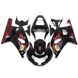 0293 Fairing Suzuki Gsxr600 Gsxr750 K1 00 01 02 03 Black Red Flame